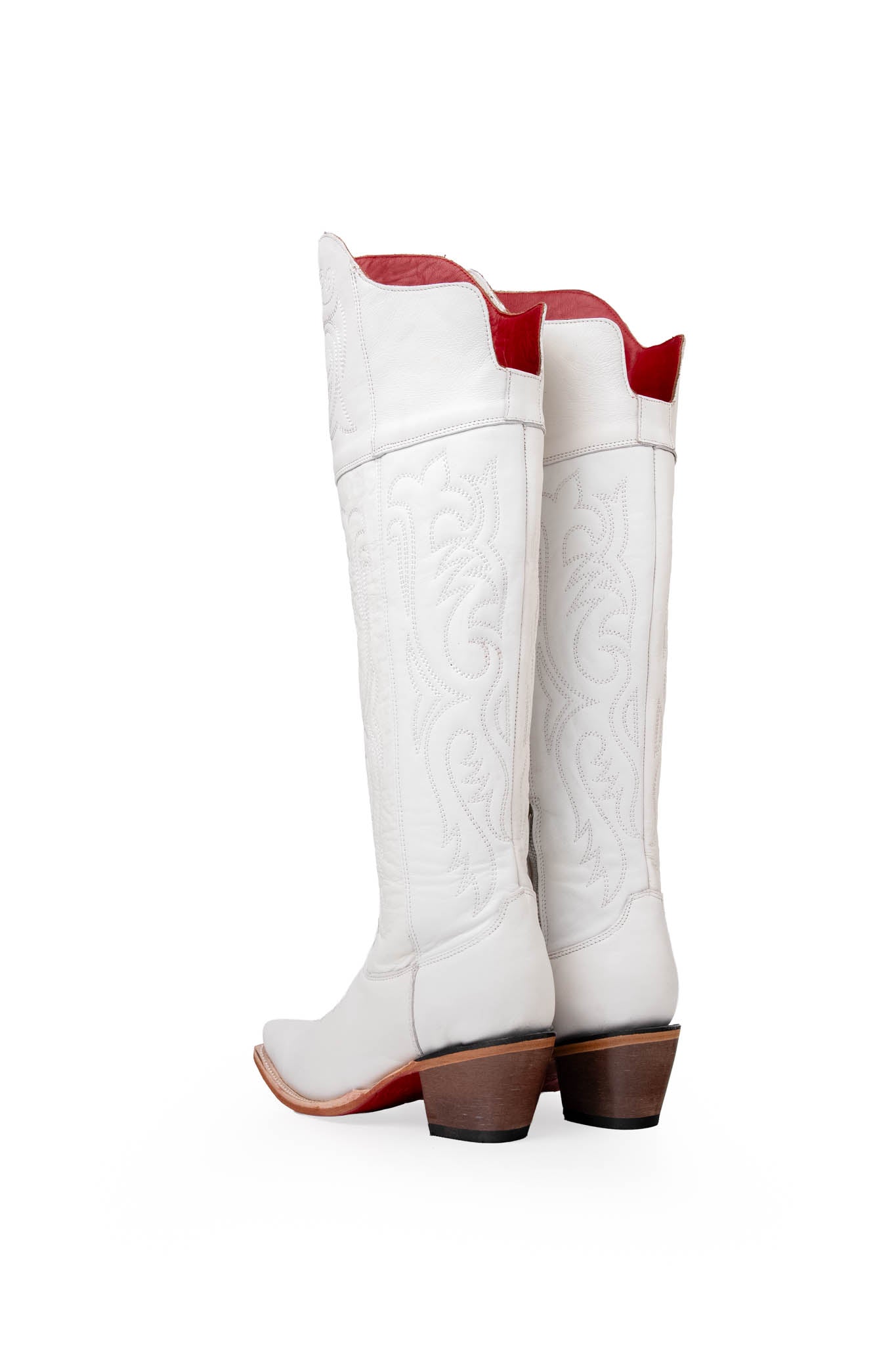 Amour Knee High Red Bottom Snip Toe Cowgirl Boot