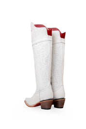 Amour Knee High Red Bottom Snip Toe Cowgirl Boot