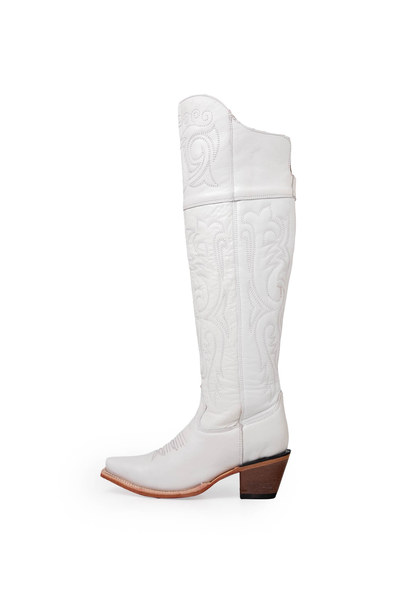 Amour Knee High Red Bottom Snip Toe Cowgirl Boot