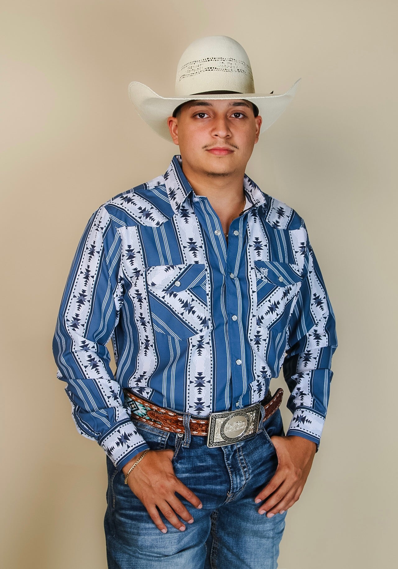 American West Long Sleeve Brandon Pearl Snap