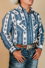 American West Long Sleeve Brandon Pearl Snap