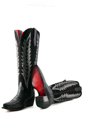 Brianna Tall Red Bottom Wide Calf Snip Toe Cowgirl Boot