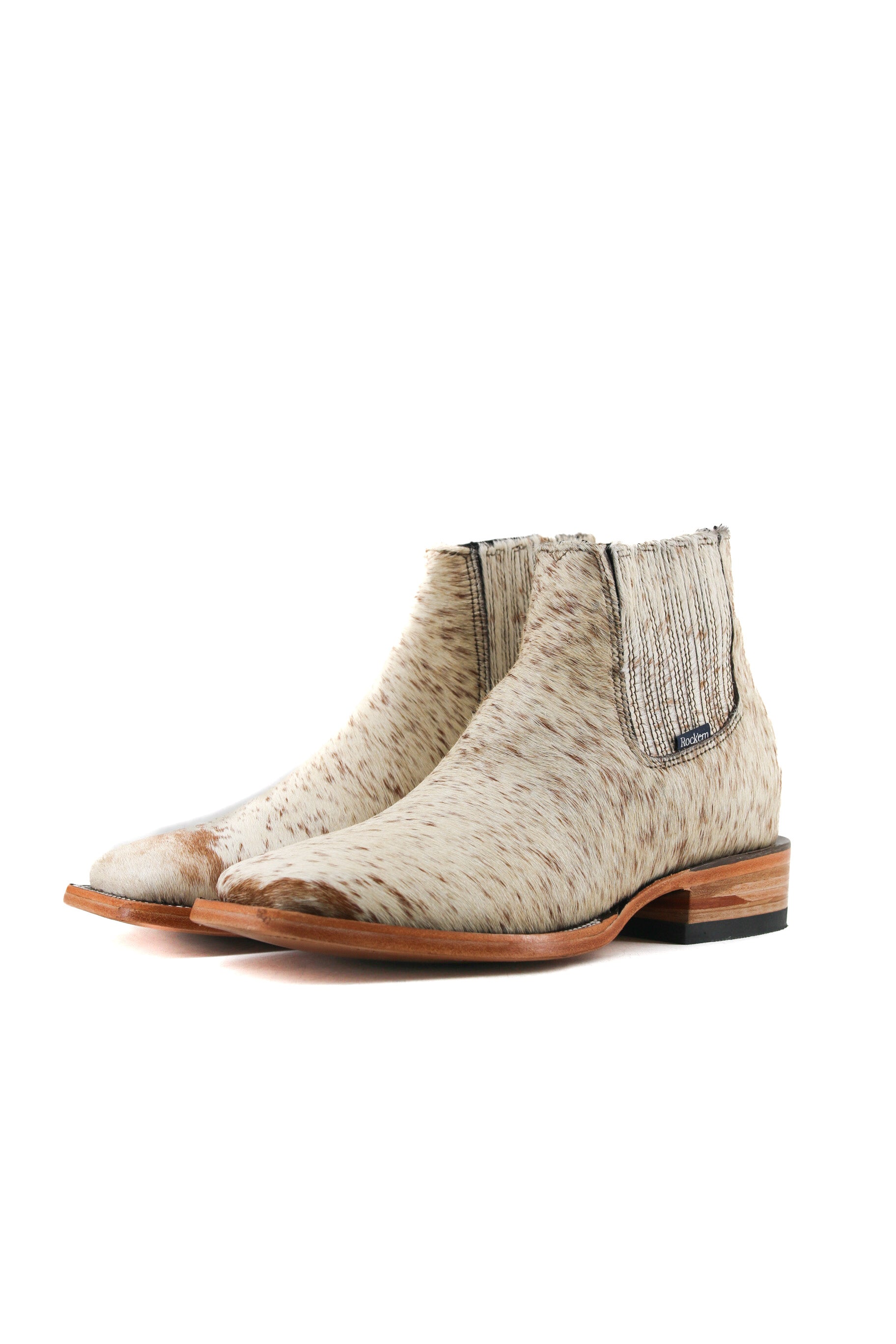 Men's Cowhide Square Toe Ankle Boot  Size 7.5 Box OM36