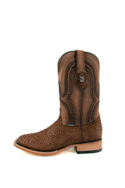 Exotic Python Matte Square Toe Cowboy Boot FINAL SALE