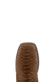 Exotic Python Matte Square Toe Cowboy Boot FINAL SALE