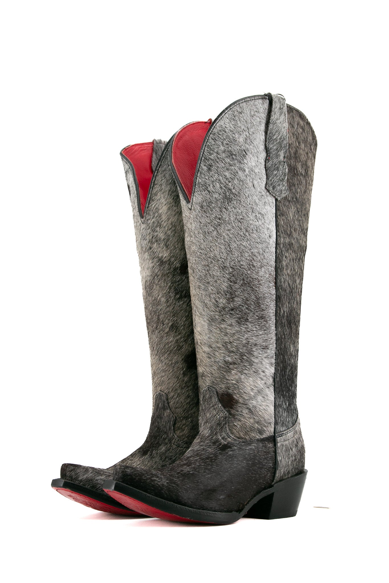 Western Boots Tall Boots For Large Calves Cowhide Red Bottom Wide