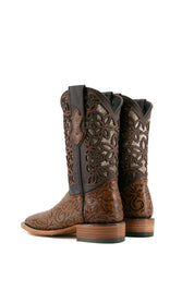 Tooled Cincelado Square Toe Cowgirl Boot FINAL SALE