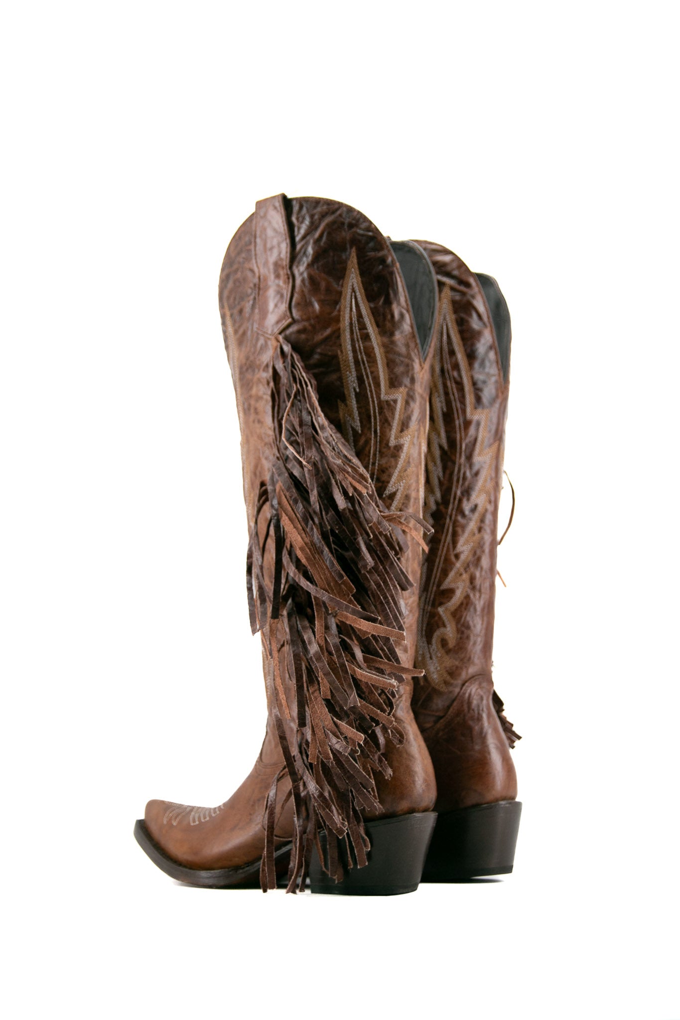 Brandy Tall Fringe Wide Calf Friendly Snip Toe Cowgirl Boot FINAL SALE
