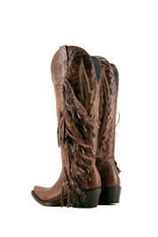 Brandy Tall Fringe Wide Calf Friendly Snip Toe Cowgirl Boot FINAL SALE
