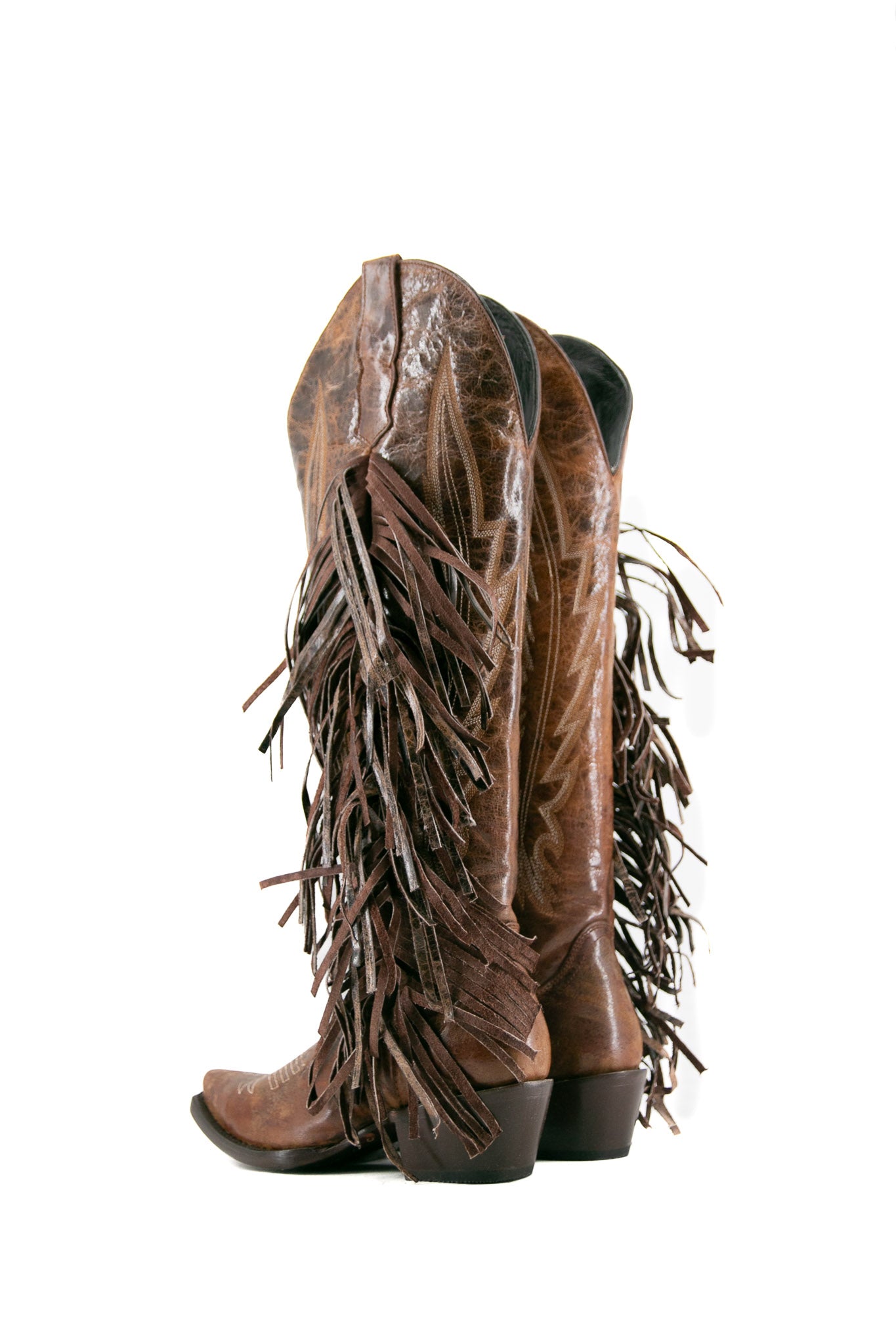 Brandy Tall Fringe Wide Calf Friendly Snip Toe Cowgirl Boot FINAL SALE