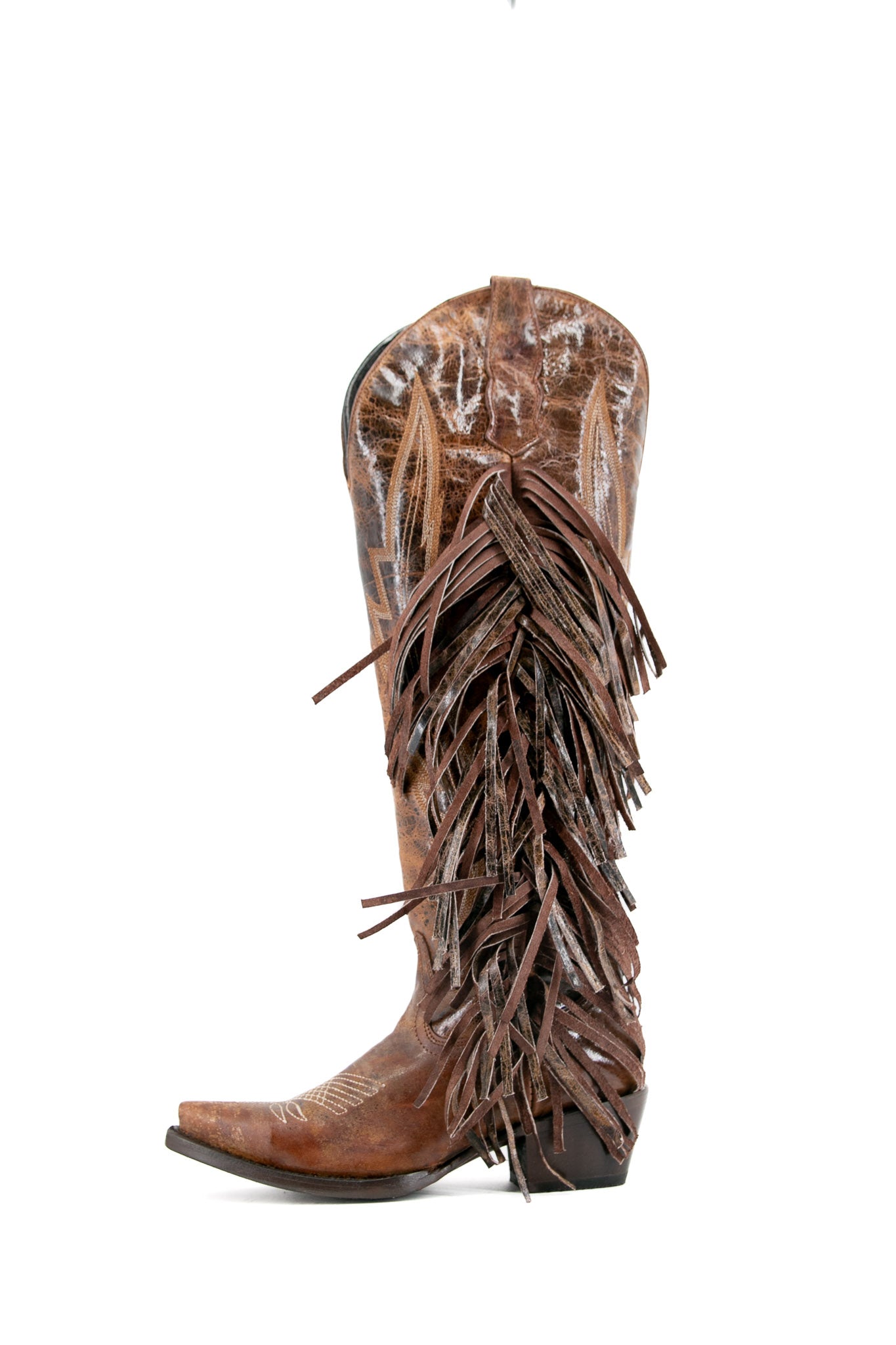 Brandy Tall Fringe Wide Calf Friendly Snip Toe Cowgirl Boot FINAL SALE