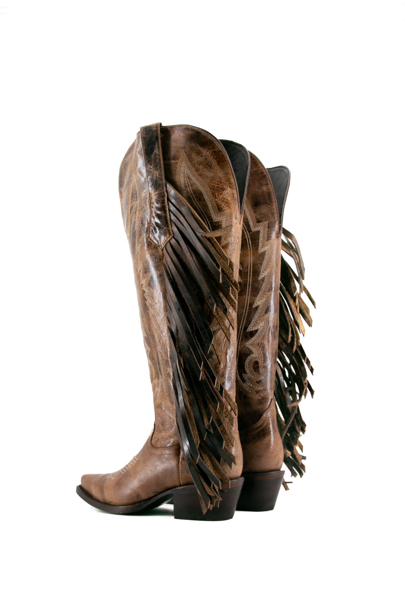 Brandy Tall Fringe Wide Calf Friendly Snip Toe Cowgirl Boot FINAL SALE