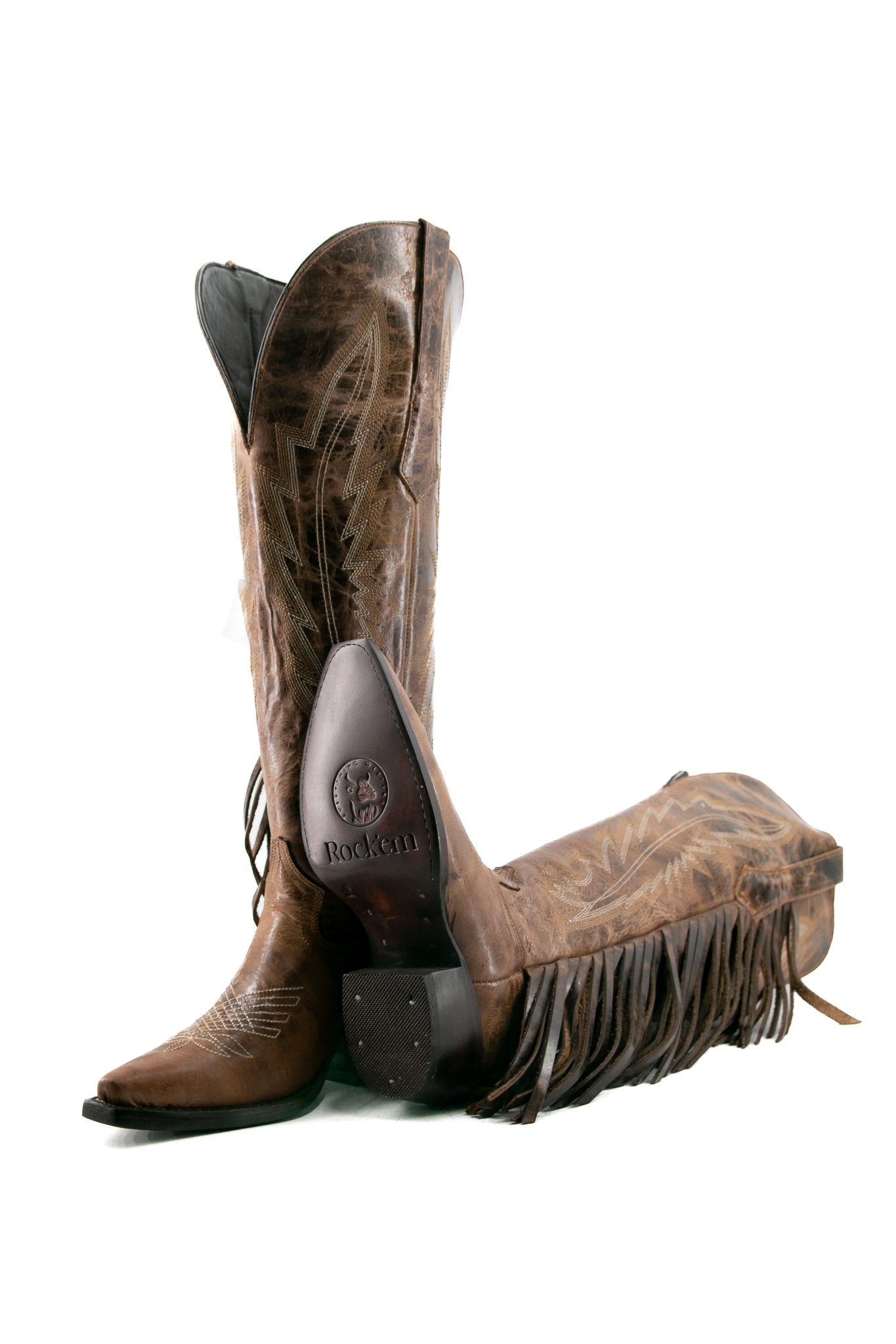 Brandy Tall Fringe Wide Calf Friendly Snip Toe Cowgirl Boot FINAL SALE
