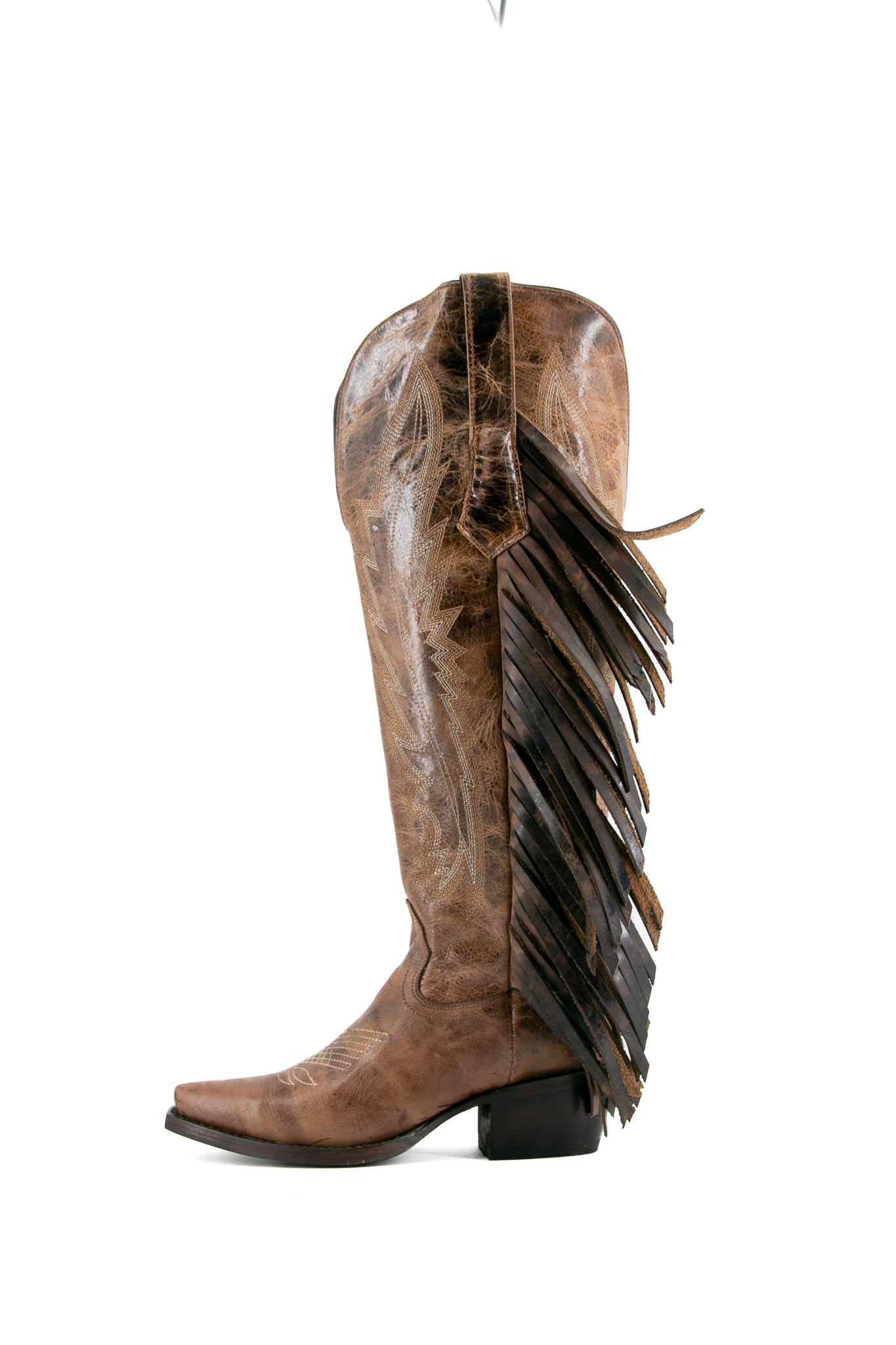 Brandy Tall Fringe Wide Calf Friendly Snip Toe Cowgirl Boot FINAL SALE