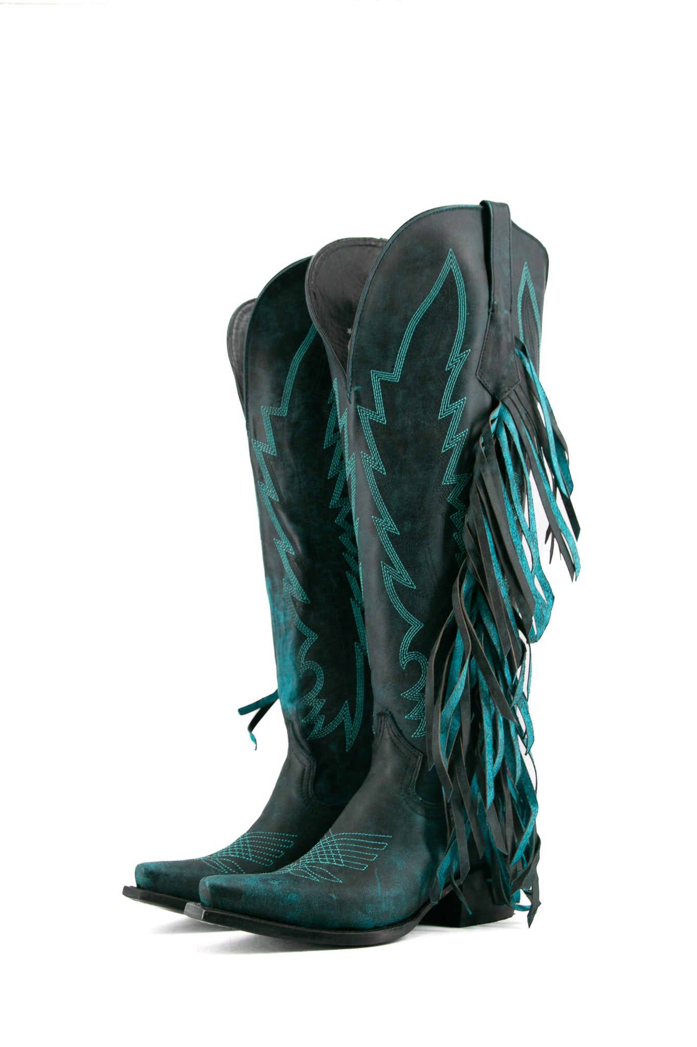 Brandy Tall Fringe Wide Calf Friendly Snip Toe Cowgirl Boot FINAL SALE
