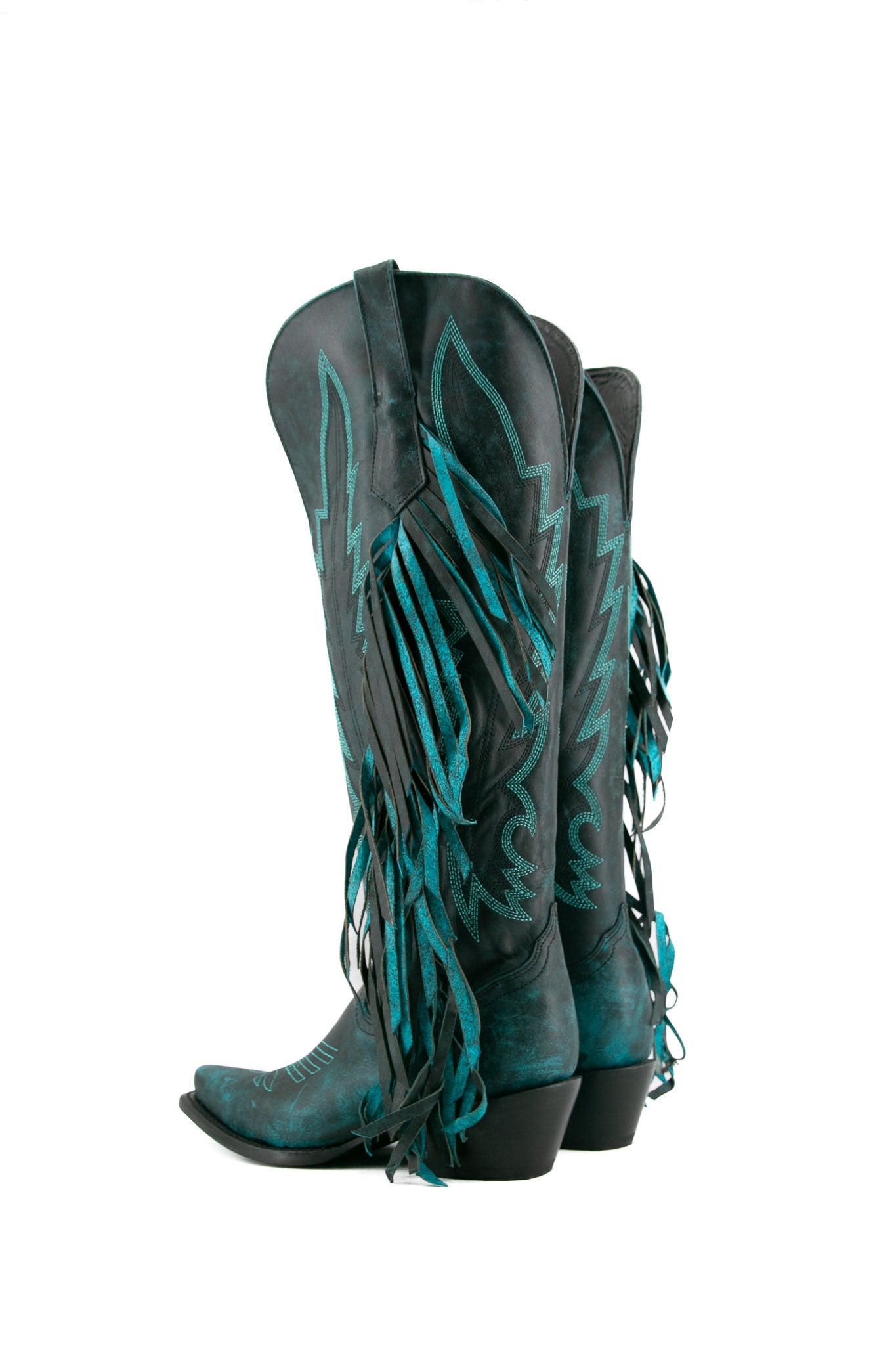 Brandy Tall Fringe Wide Calf Friendly Snip Toe Cowgirl Boot FINAL SALE