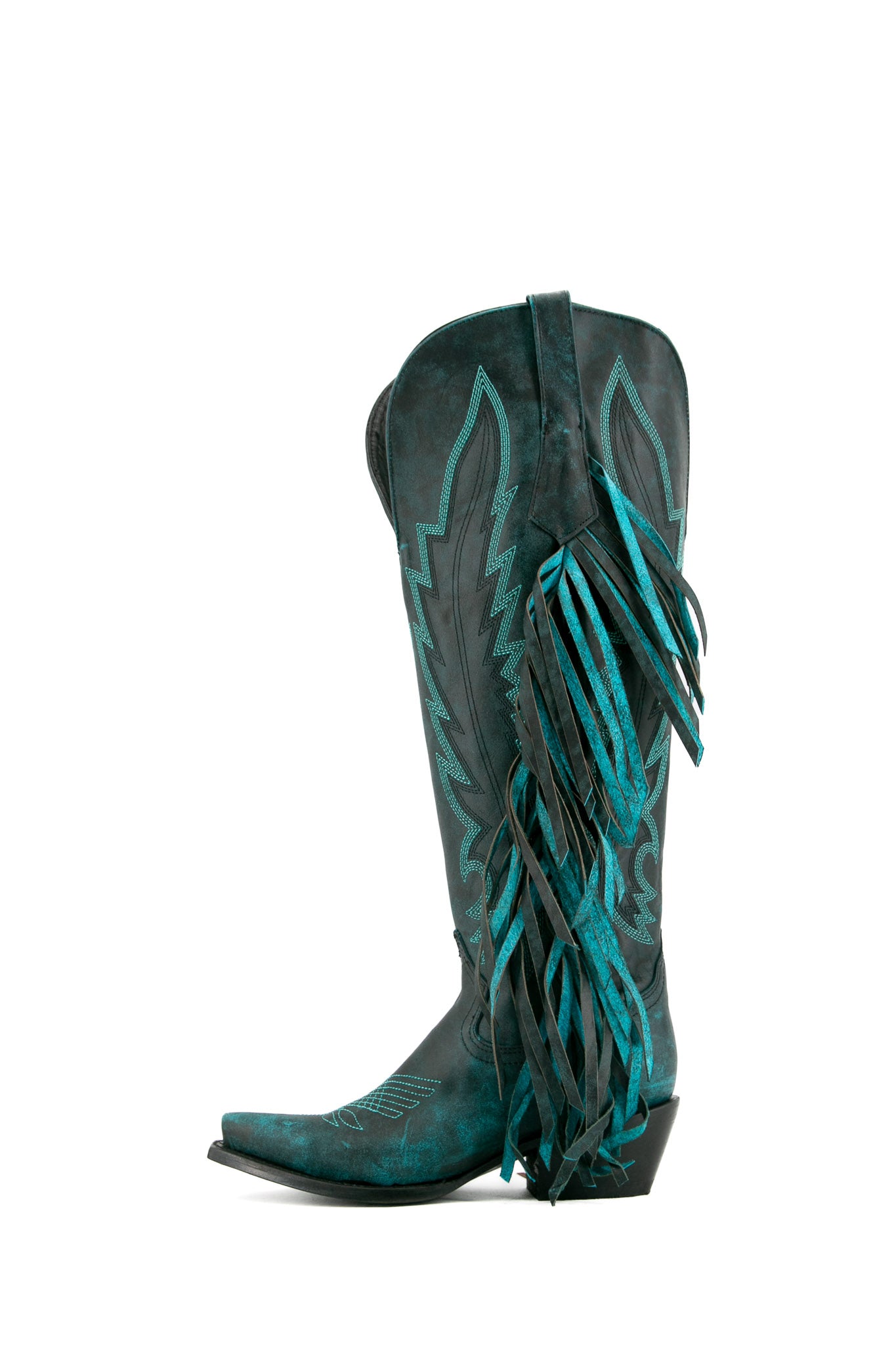 Brandy Tall Fringe Wide Calf Friendly Snip Toe Cowgirl Boot FINAL SALE