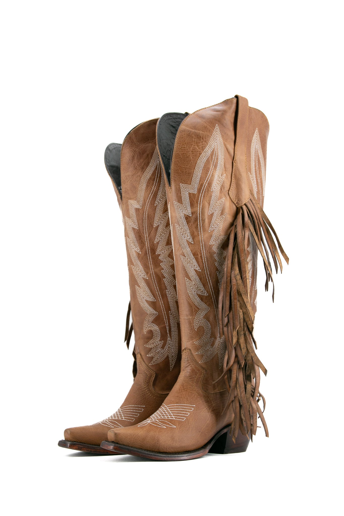 Brandy Tall Fringe Wide Calf Friendly Snip Toe Cowgirl Boot FINAL SALE