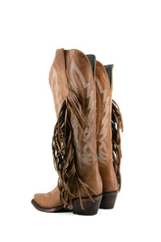 Brandy Tall Fringe Wide Calf Friendly Snip Toe Cowgirl Boot FINAL SALE