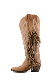 Brandy Tall Fringe Wide Calf Friendly Snip Toe Cowgirl Boot FINAL SALE
