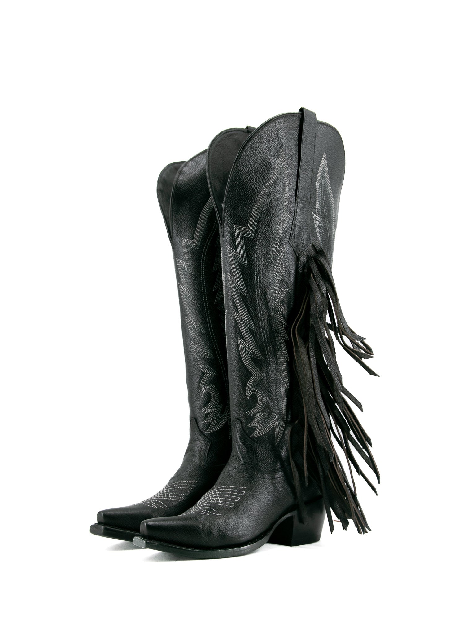 Brandy Tall Fringe Wide Calf Friendly Snip Toe Cowgirl Boot FINAL SALE