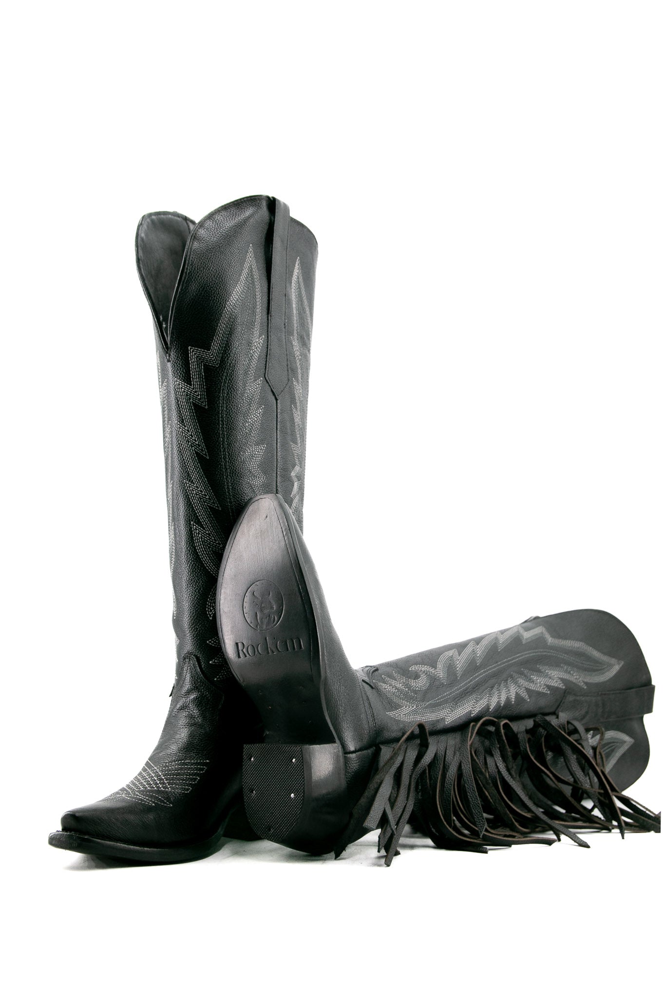 Brandy Tall Fringe Wide Calf Friendly Snip Toe Cowgirl Boot FINAL SALE