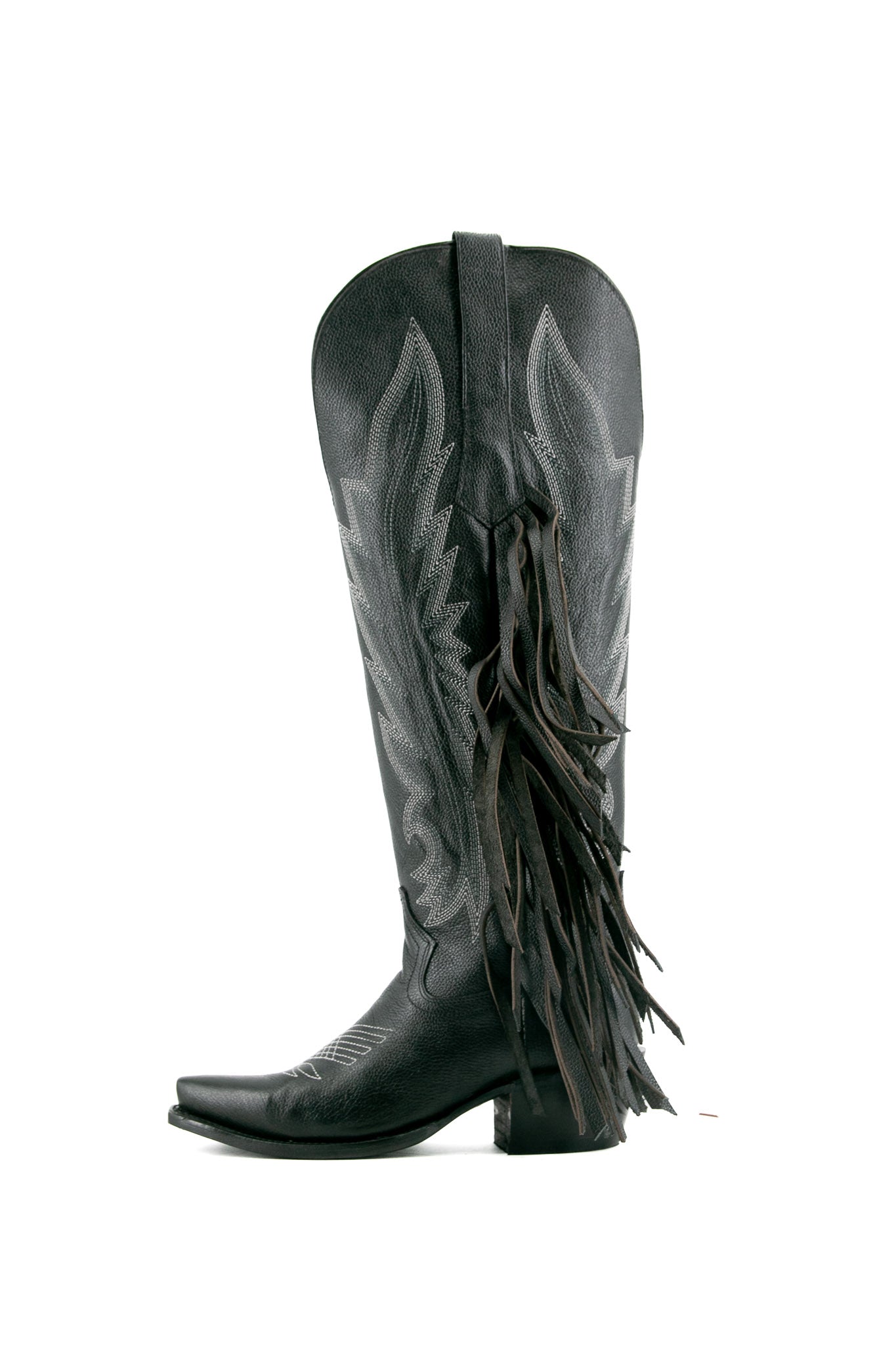 Brandy Tall Fringe Wide Calf Friendly Snip Toe Cowgirl Boot FINAL SALE
