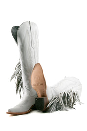 Brandy Tall Fringe Wide Calf Friendly Snip Toe Cowgirl Boot FINAL SALE