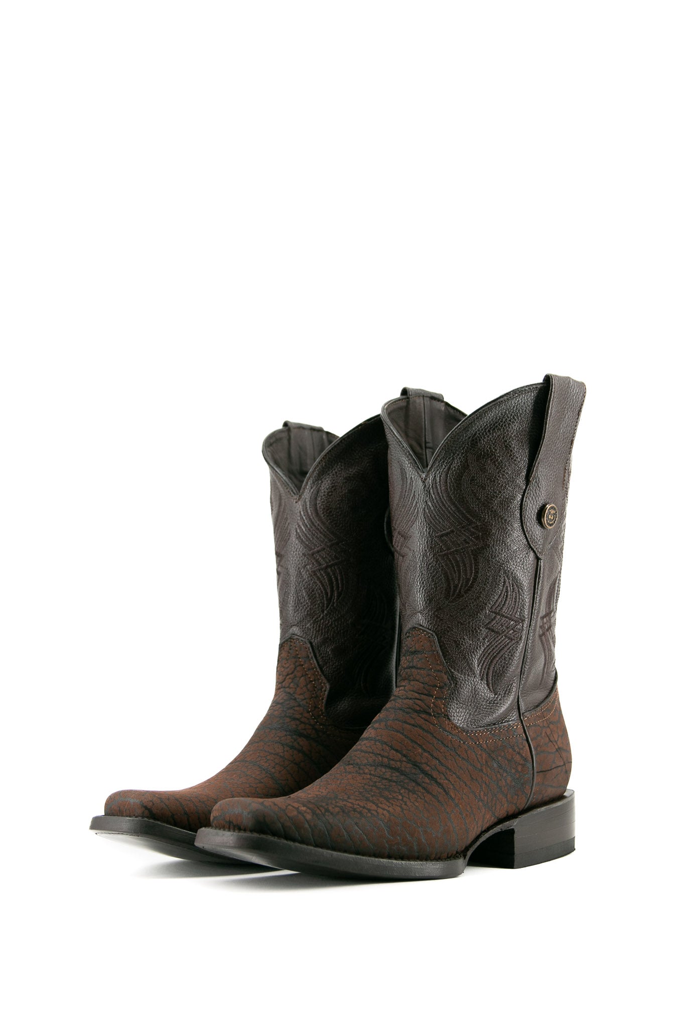 #74 Bull Neck Design Western Boot - Galope Boots MENS Brown BULL NECK Leather Square Toe Cowboy Western Rodeo  main image 2