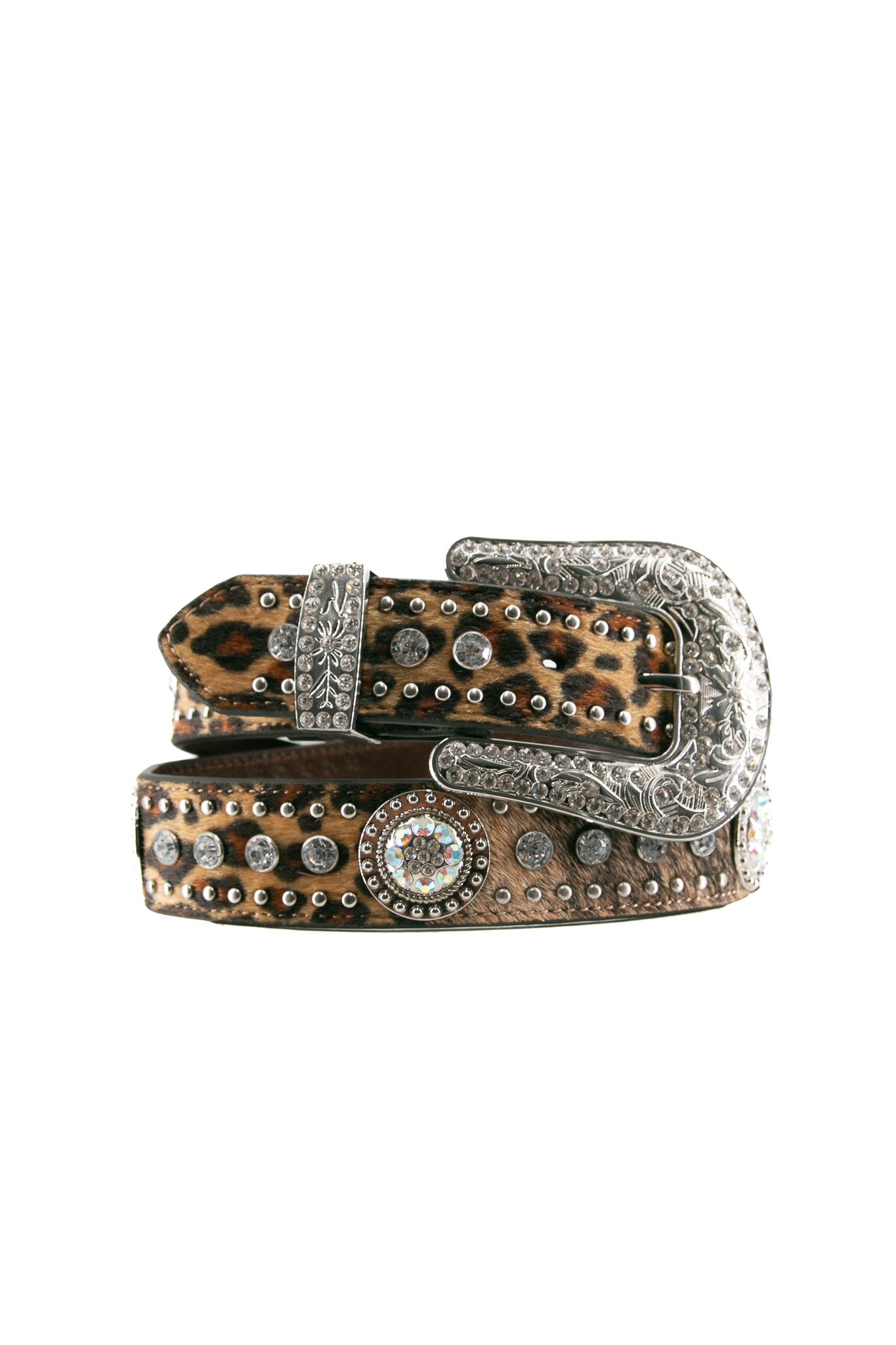 Nocona Cowhide & Leopard Print Cowgirl Belt – Rock display picture 3