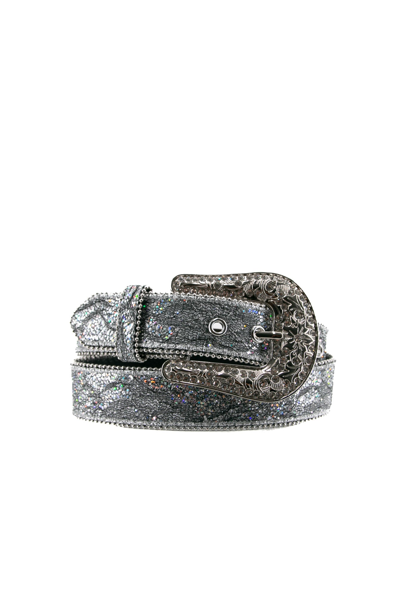 Nocona Glitter Lace Overlay Engraved Cowgirl Belt – Rock display picture 1