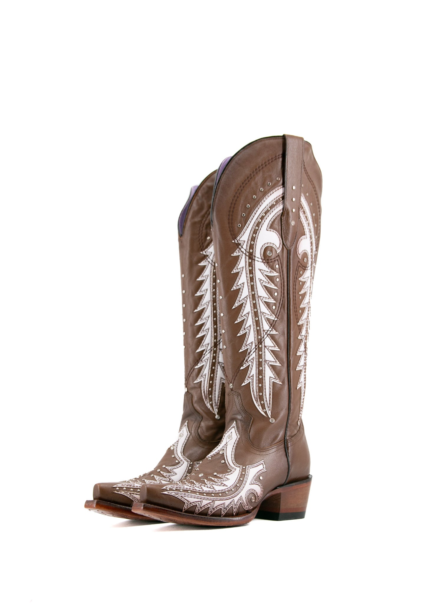 Amanda Tall Wide Calf Friendly Snip Toe Cowgirl Boot glaseado Arena 8