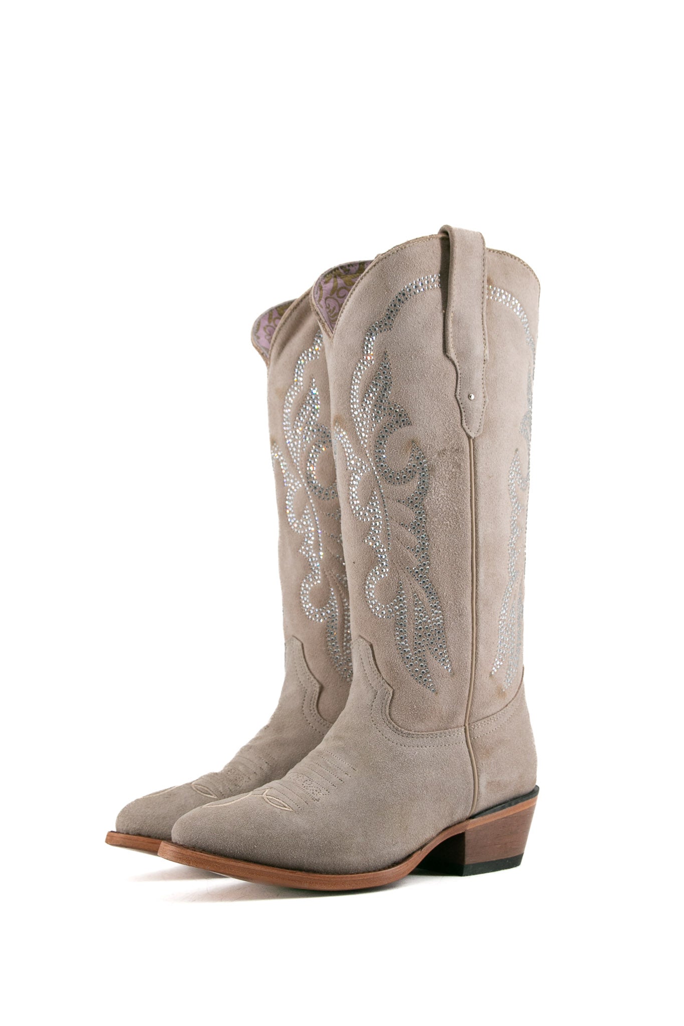 Gema Suede Midi Round Toe Cowgirl Boot FINAL SALE