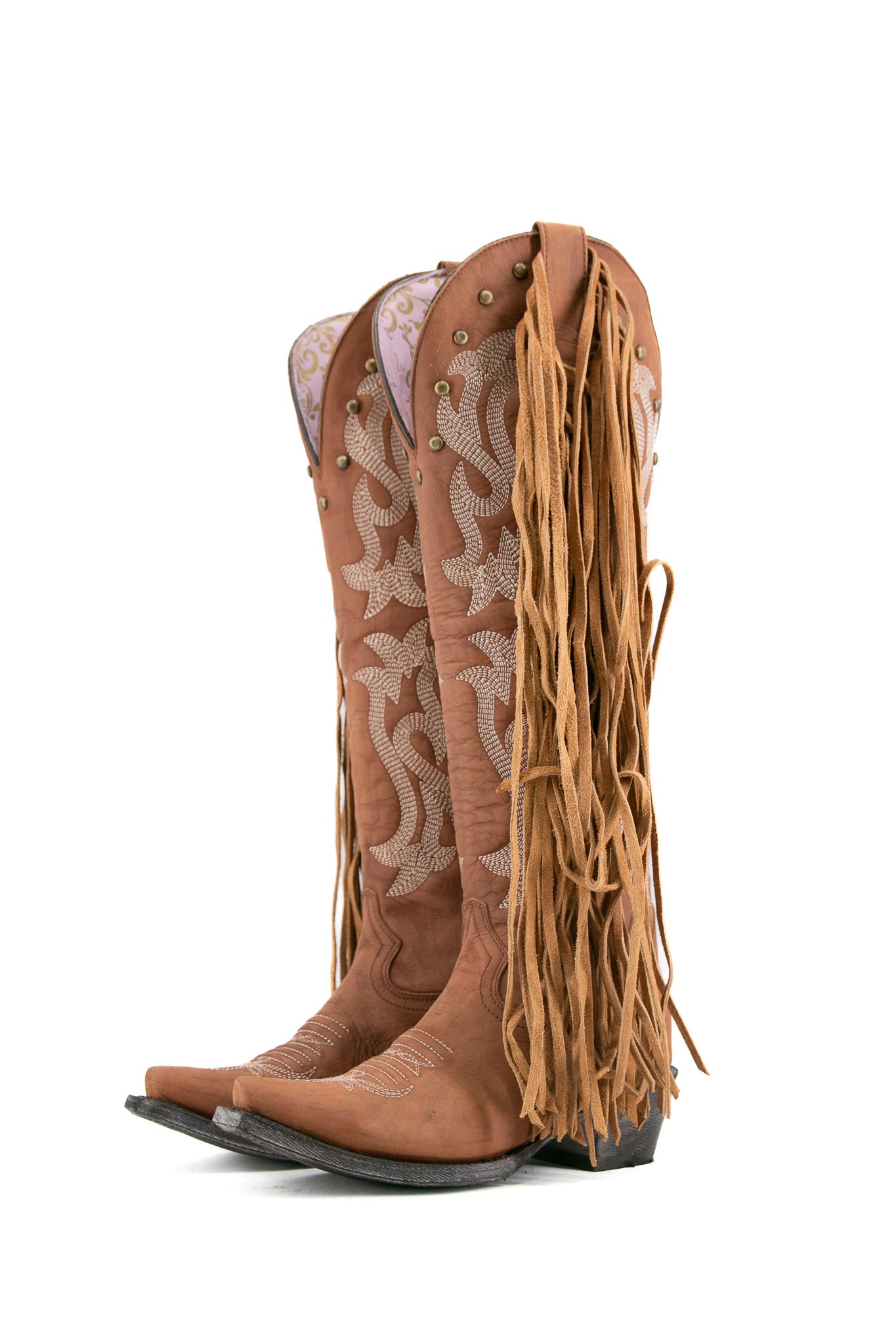 Adelise Tall Fringe Snip Toe Cowgirl Boot FINAL SALE