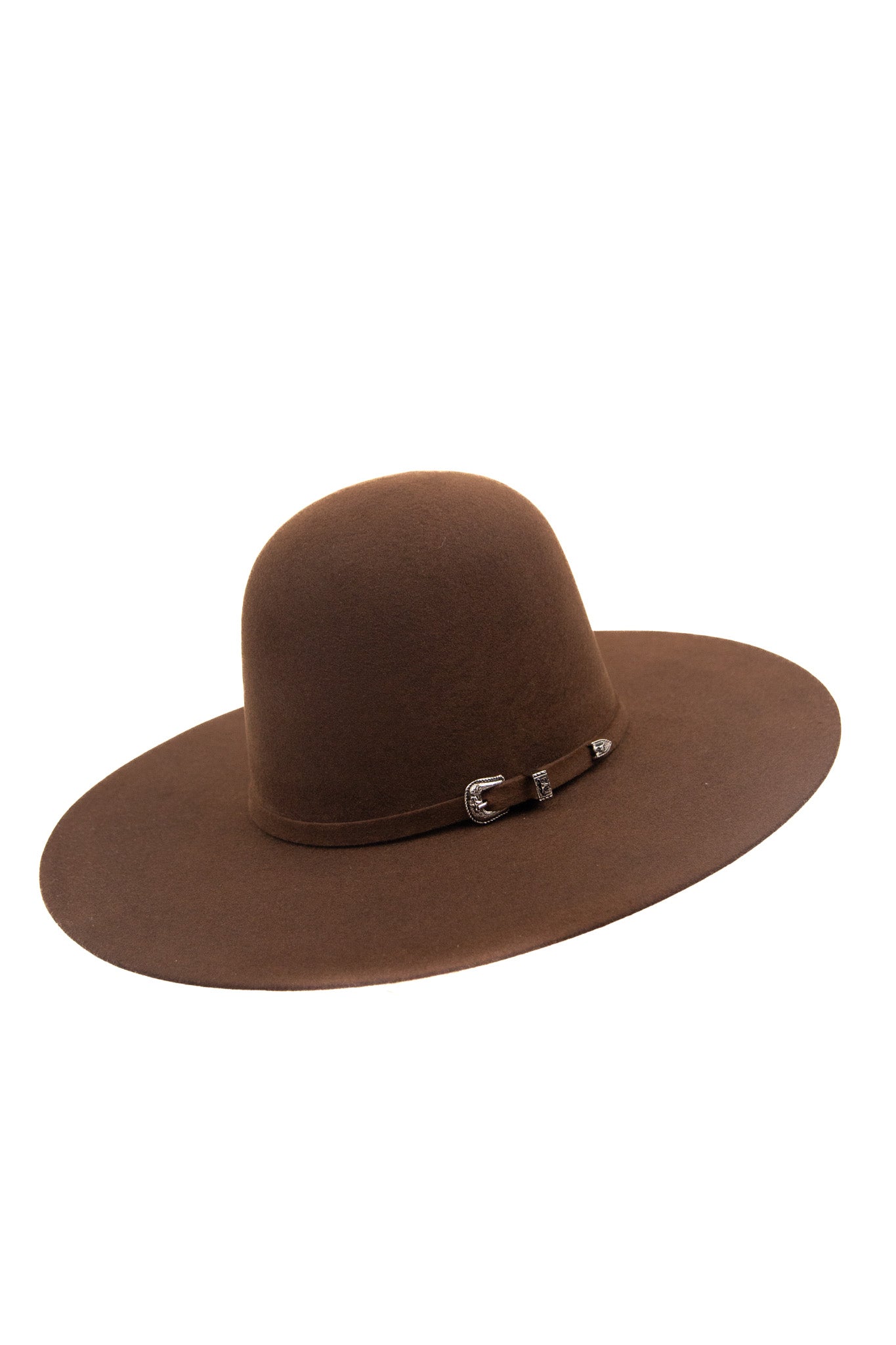 Rock em 6X Brown Open Crown Felt Cowboy Hat Rock Em