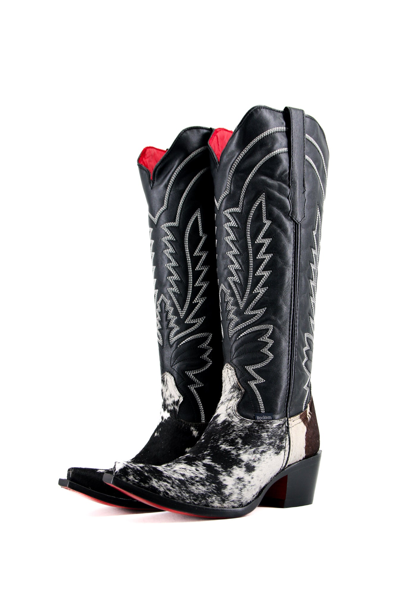 Bianca Tall Red Bottom Cowhide Snip Toe Cowgirl Boot Size 8 Box QW27