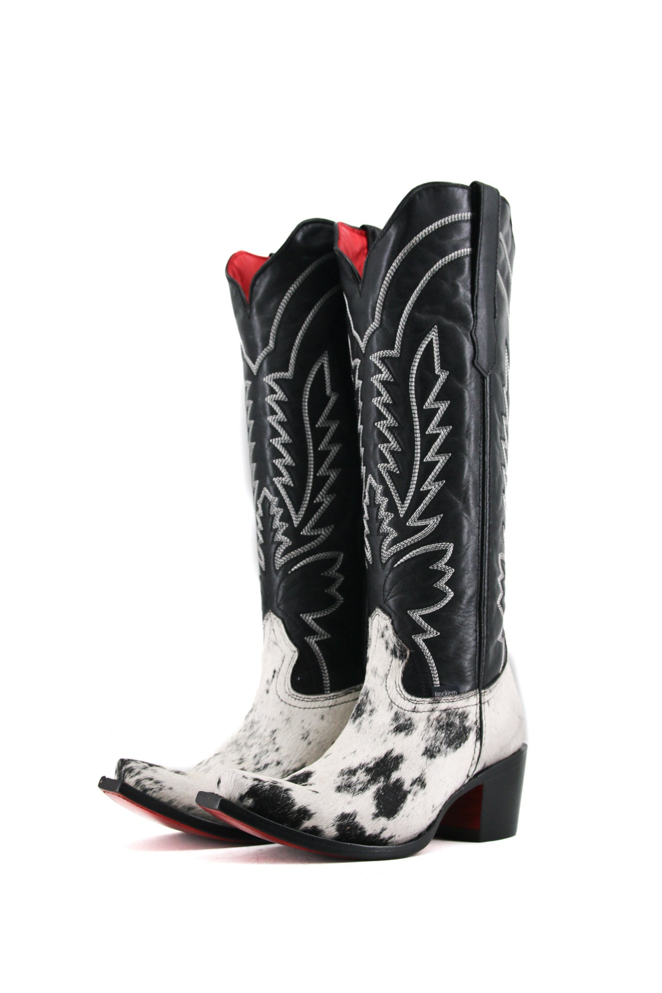 Bianca Tall Red Bottom Cowhide Snip Toe Cowgirl Boot Size 8 Box QW28