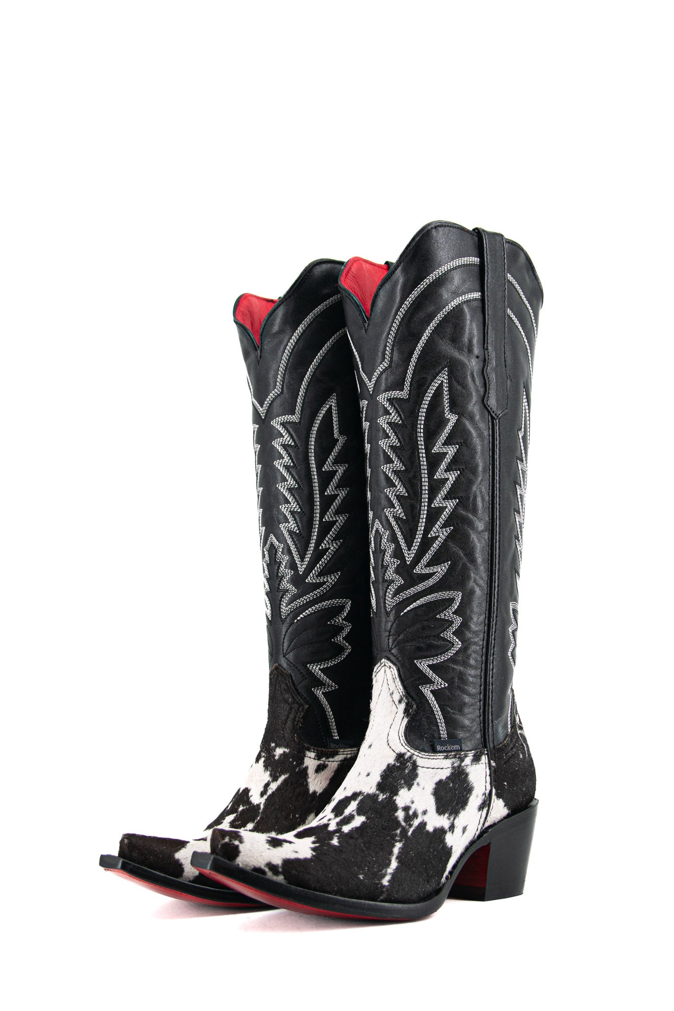 Bianca Tall Red Bottom Cowhide Snip Toe Cowgirl Boot Size 8.5 Box QW29