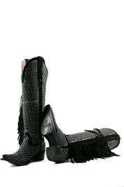 Vegas Sparkles Rhinestone Fringe Tall Snip Toe Cowgirl Boot FINAL SALE