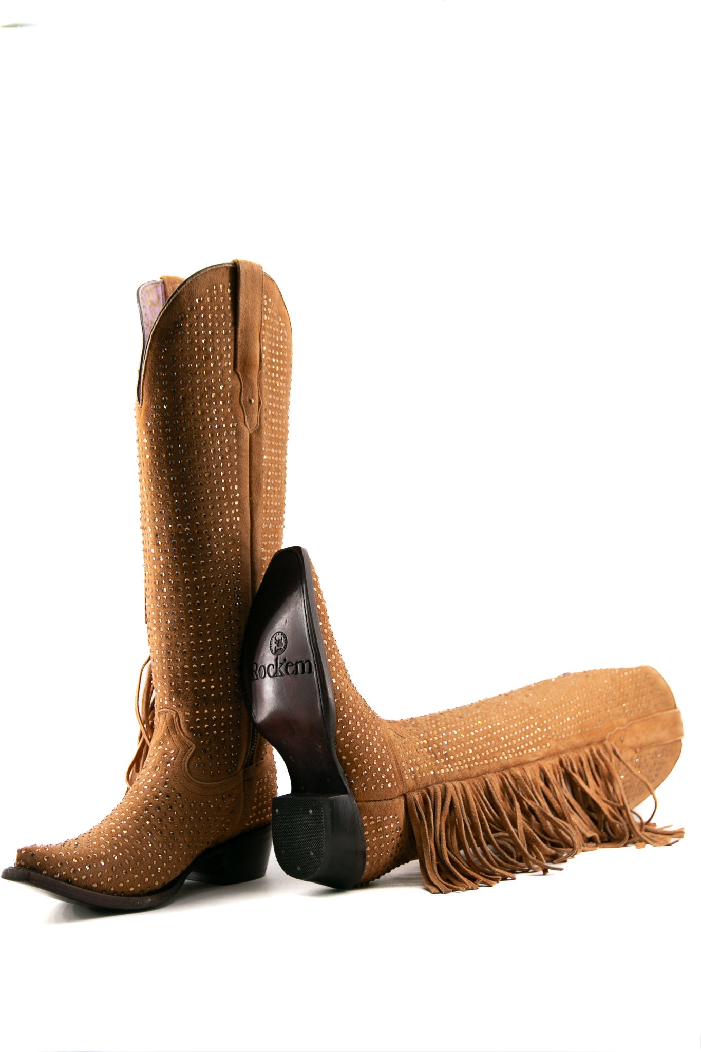 Vegas Sparkles Rhinestone Fringe Tall Snip Toe Cowgirl Boot FINAL SALE