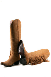 Vegas Sparkles Rhinestone Fringe Tall Snip Toe Cowgirl Boot FINAL SALE