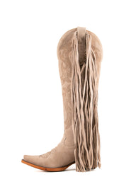 Maite Gamuza Tall Fringe Snip Toe Cowgirl Boot FINAL SALE