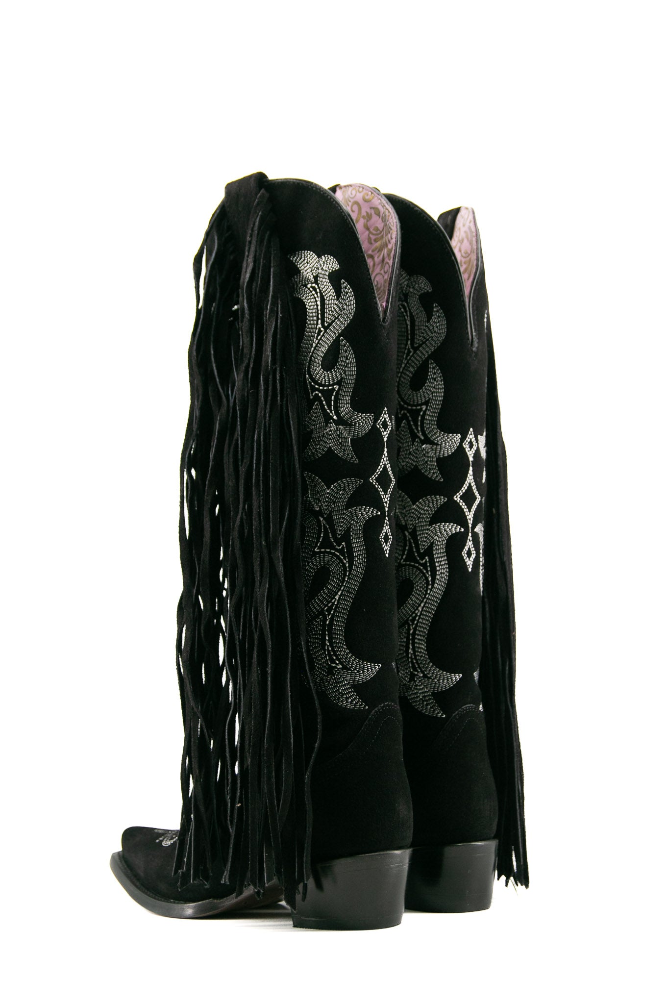 Maite Gamuza Tall Fringe Snip Toe Cowgirl Boot FINAL SALE