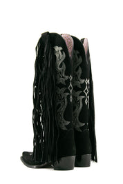 Maite Gamuza Tall Fringe Snip Toe Cowgirl Boot FINAL SALE