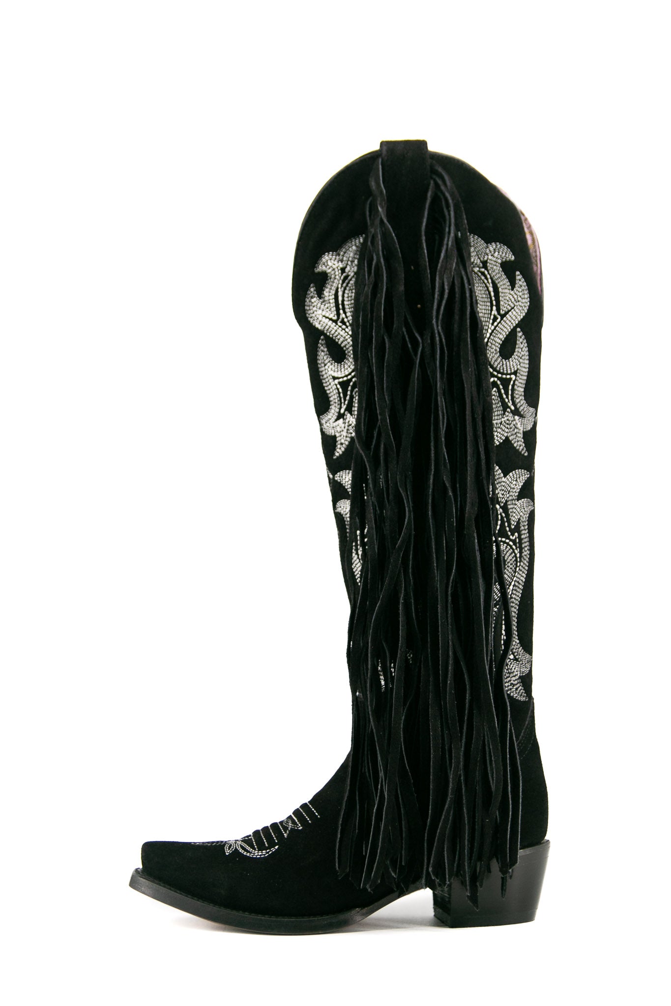 Maite Gamuza Tall Fringe Snip Toe Cowgirl Boot FINAL SALE