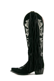 Maite Gamuza Tall Fringe Snip Toe Cowgirl Boot FINAL SALE