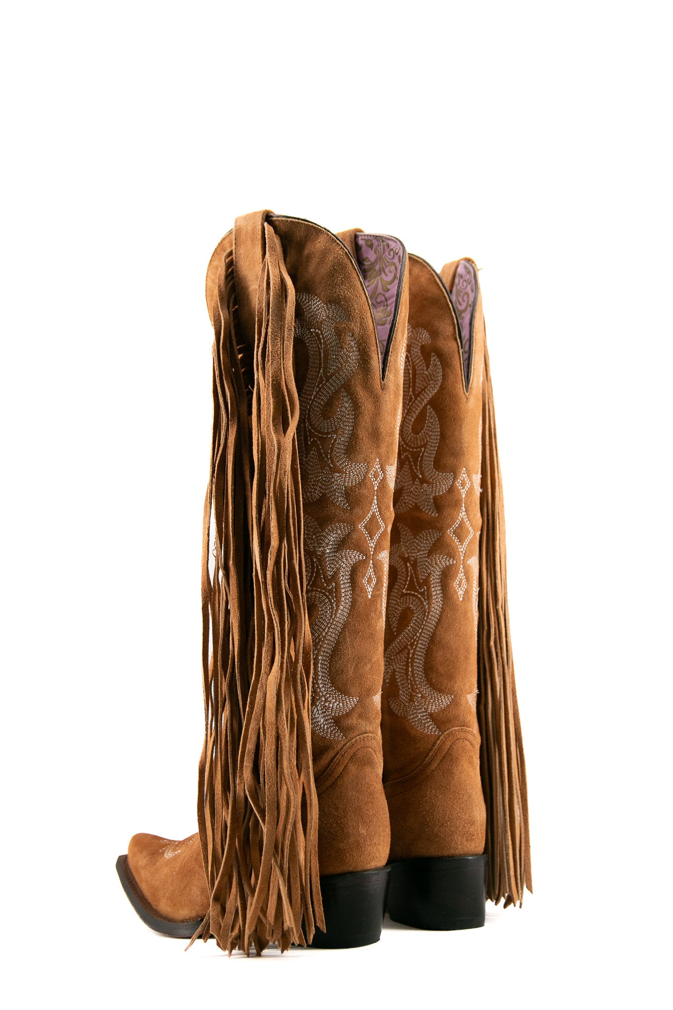 Maite Gamuza Tall Fringe Snip Toe Cowgirl Boot FINAL SALE
