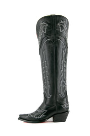 Maggie Knee High Red Bottom Wide Calf Snip Toe Cowgirl Boot