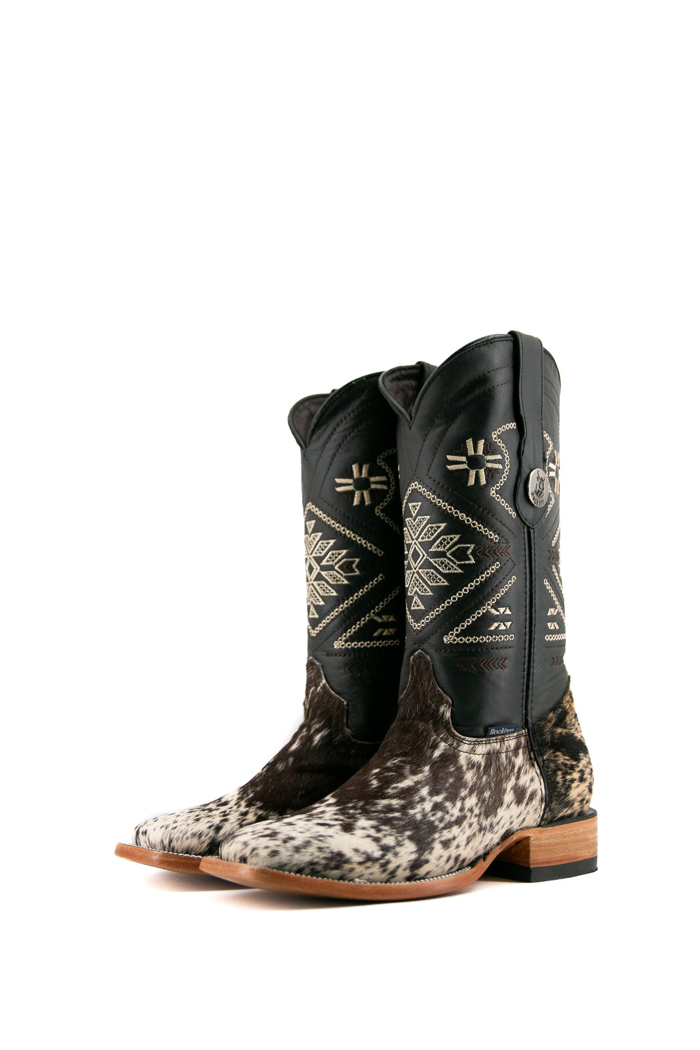 Women's Genuine Cowhide Leather Square Toe Boots Handmade Choco ROD-420