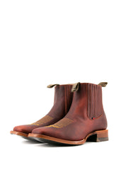 Bessero Leather Rhino Square Toe Men's Ankle Boot FINAL SALE